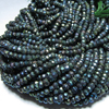 5x14 inches - diamond - super sparkle Black Spinel Mystick Coatted - Peacock Green Colour - micro faceted - Rondell beads size 3.5 mm